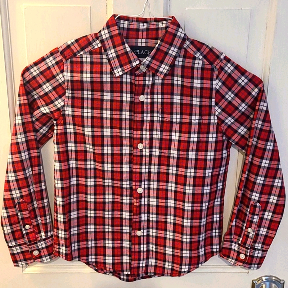 Boys 5/6 Children Place red plaid shirt